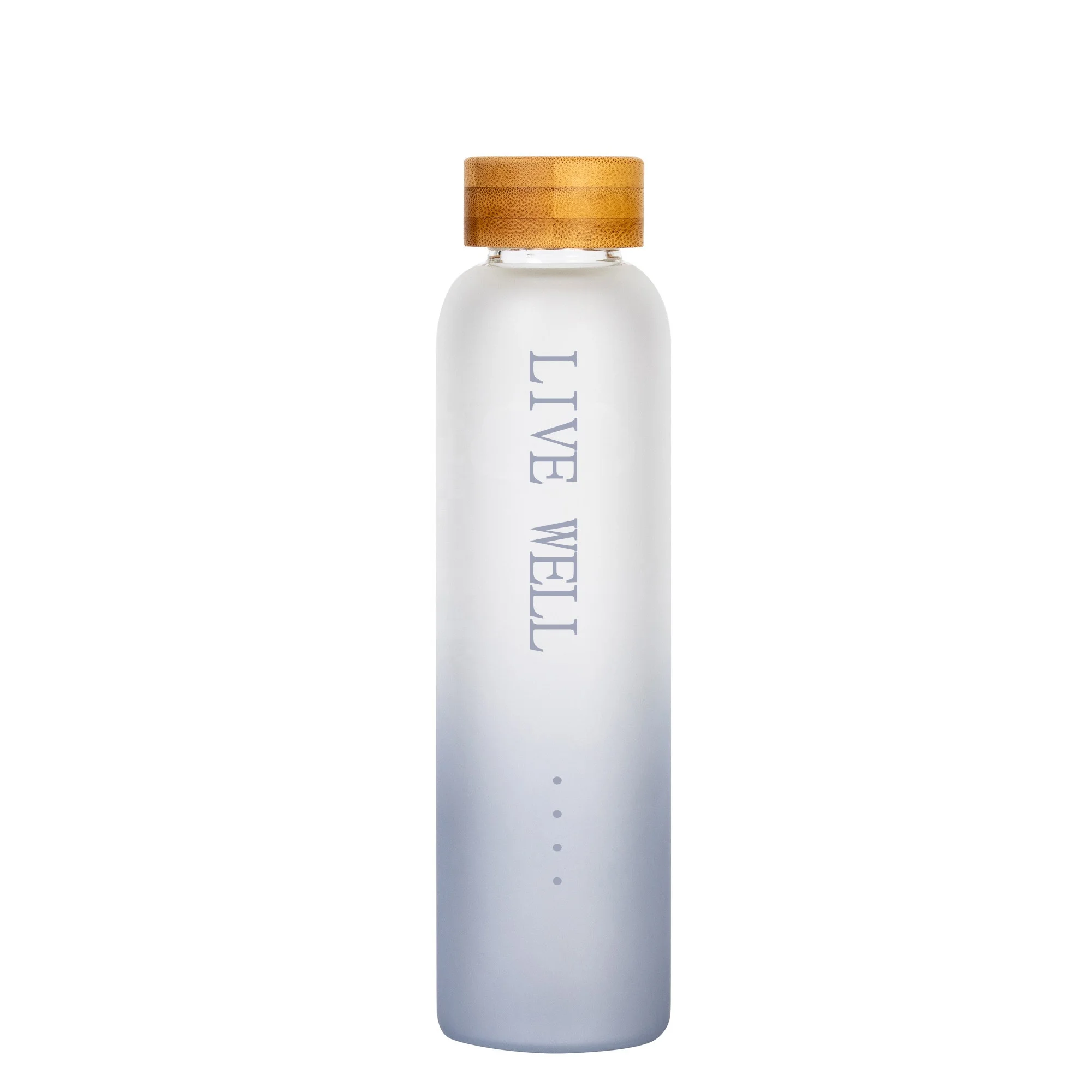 high borolisicate Glass bottle drinking water tumbler with grey frosted