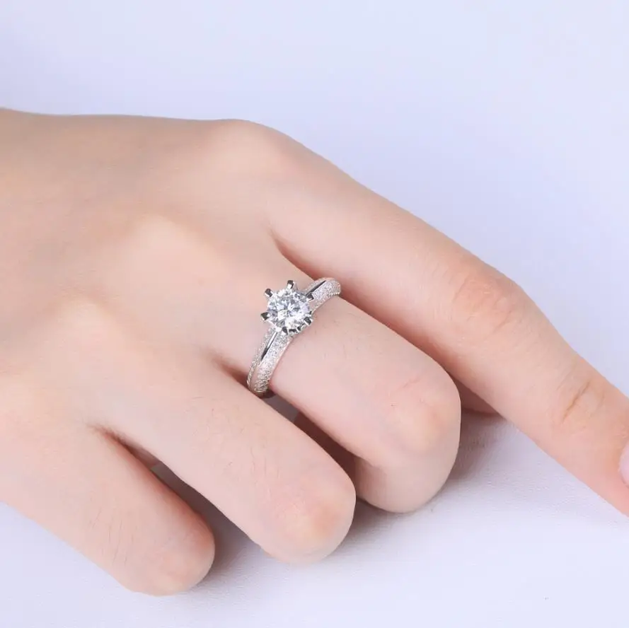 Custom debeers diamond jewelry 1 karat moissanite ring  wedding jewelry  moissanite rings silver 925