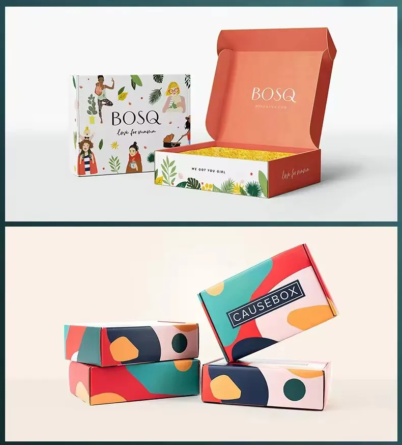 Wholesale Custom logo printing festival surprise gift shoes clothing cosmetic jewelry packaging box carton gift paper box