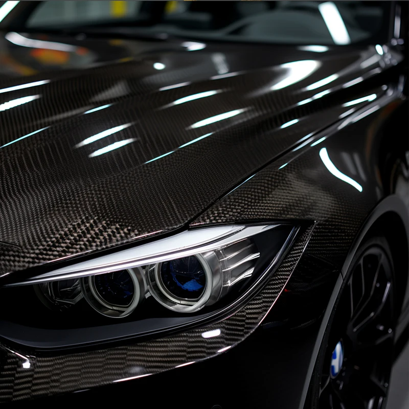 Source factory Auto carbon fiber car wrap vinyl film 3D carbon black(no channel) vinyl car wrap roll for car body protection