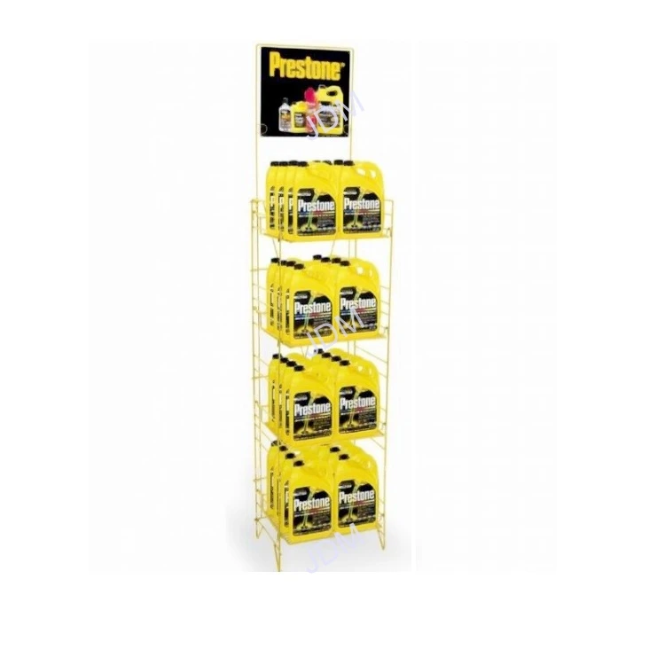 OEM engine oil showing stand racks For Store Decorative Floor Car Oil Racks Display Goods Iron Rack Shelf