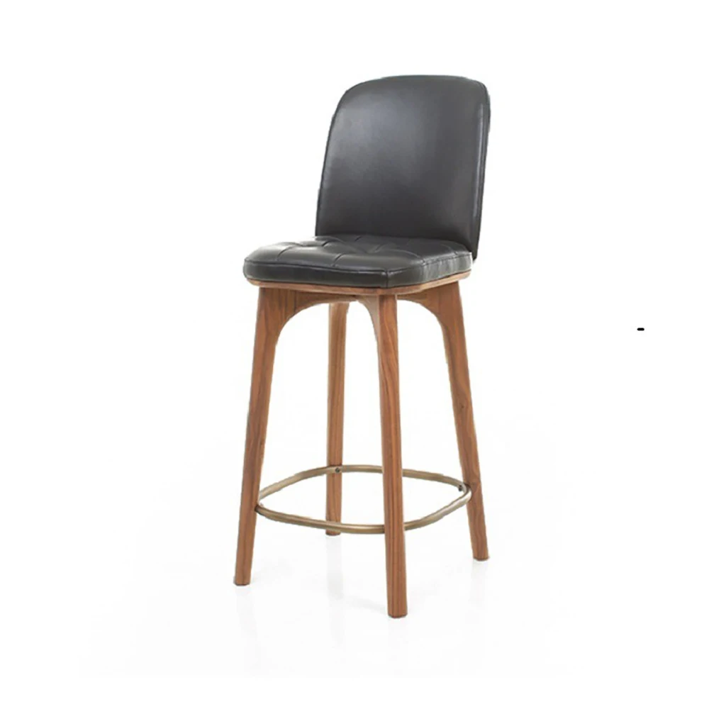 Counter Stools Kitchen Cushion Seat Timber High Back Kitchen Bar Stool Chairs For Restaurants