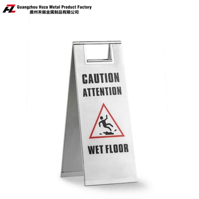 
Stainless steel Folding Caution Wet Floor Sigan Stand Hotel Indoor / Outdoor Used 
