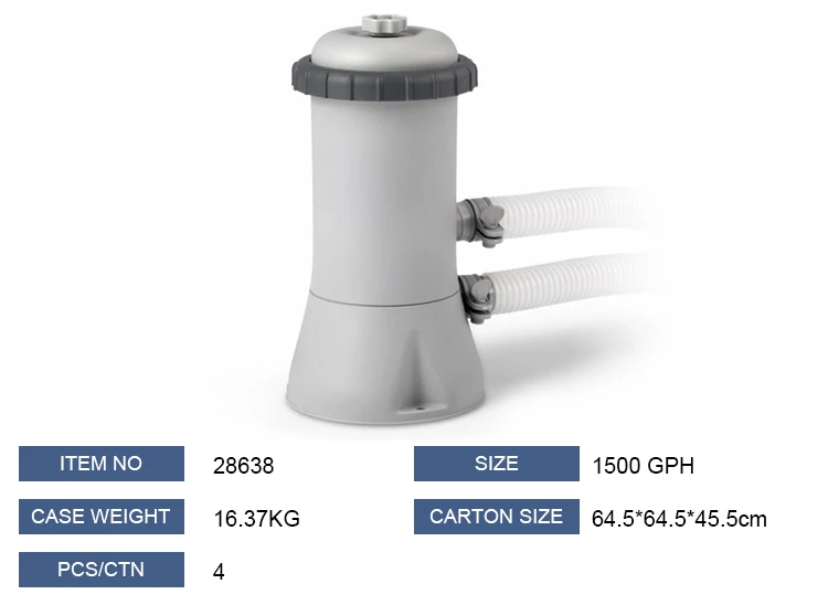 Intex 28638 Filter Pump Universal Cleaner Family Swimming Pool for Above Ground Pools  1000gph