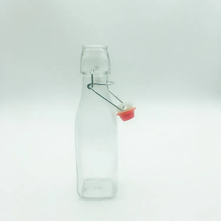 Clear swing top glass bottles 250ml for beer, water, kombucha tea