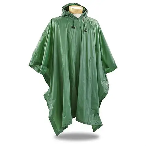 Green PVC poncho