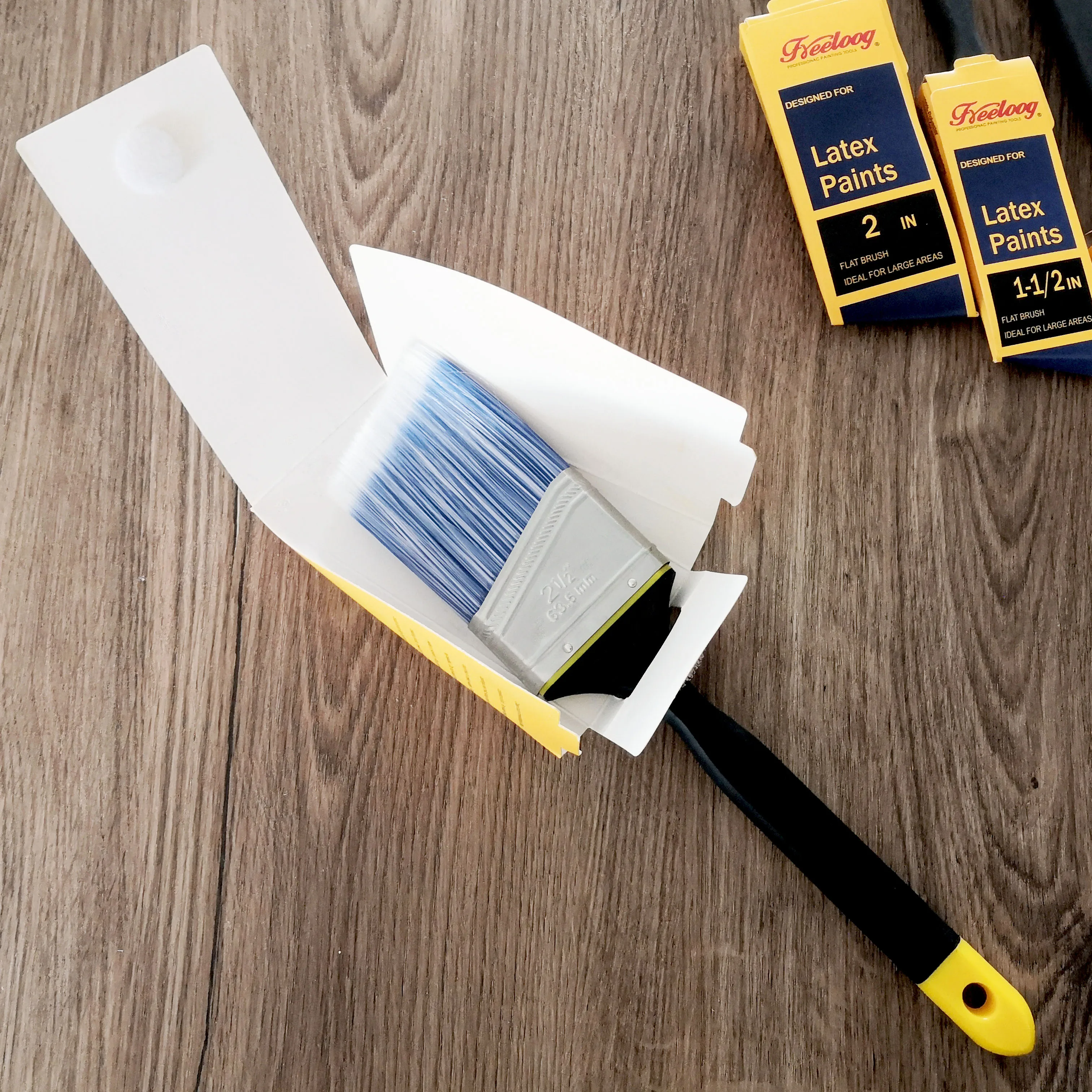 1 set= 2 pieces customized high quality polyester Rubber plastic long handle paint brush set