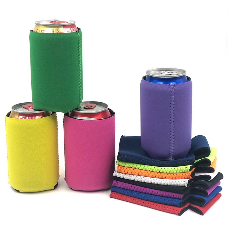 Sublimation Blank Beer Can Coozzie Holder Folding Custom Logo Insulated Can Coolers for Sports Outdoors