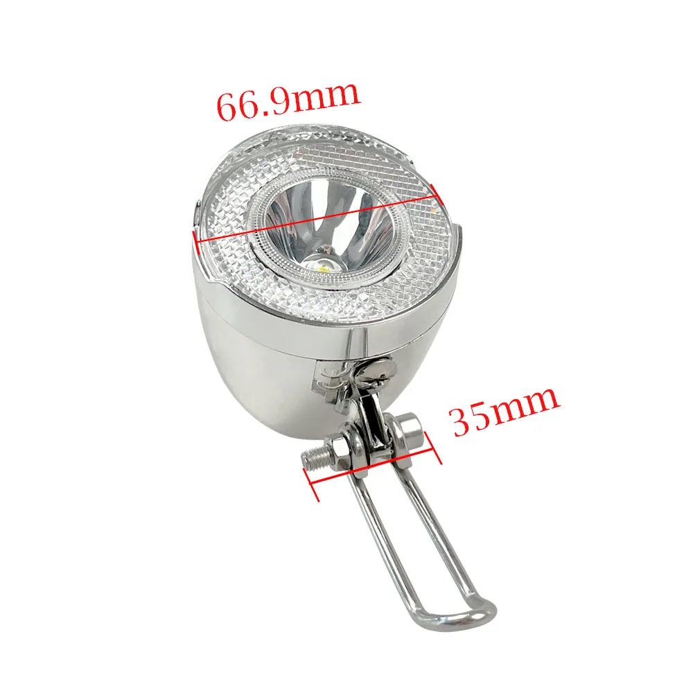 High Quality Durable  LED Silver Stainless Steel Bicycle  Brightness Headlight Bicycle LED Light Bike Accessories