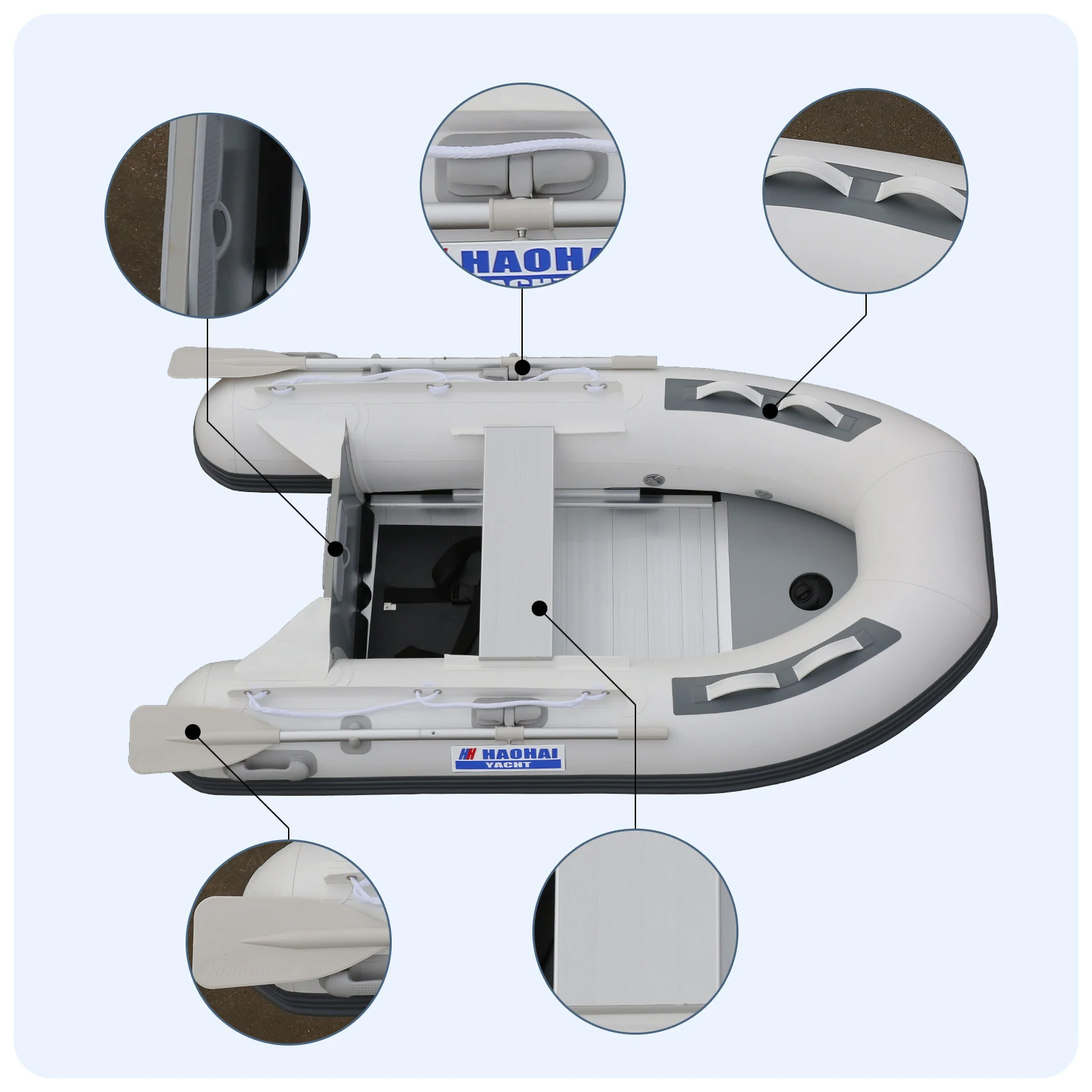 CE Year Aluminum Floor Inflatable Sport Yacht for Sea Fishing Diver Lake River Outdoor Activity PVC Hypalon Material Drifting