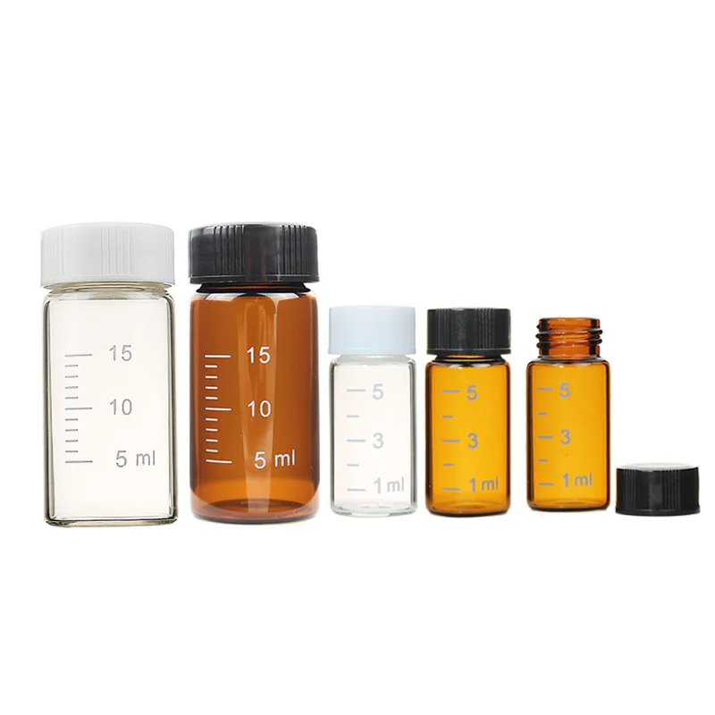 2 мл 3 5 10 15 20 30 40 50 60 круглая борозиловая стеклянная флакон Янтарная прозрачная пробная трубка для лабораторного хранения жидкого