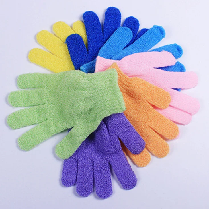 Wholesales Body Scrubber Exfoliating Gloves Nylon Bath Exfoliating Gloves Shower Exfoliating Bath Mitt Gloves For Spa