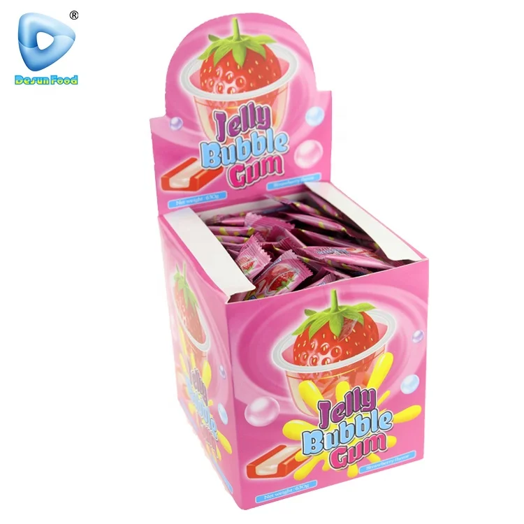 Wholesale custom colorful fruit chewing jelly jam bubble gum
