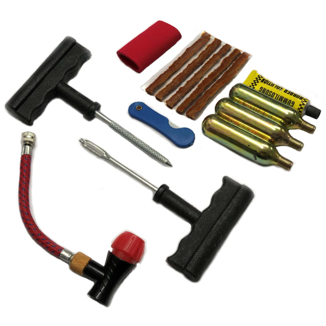 hand tool car motorcycle flat bike tubeless tyre repair kits Tubeless Tire Repair Kit/Tire Repair tool with co2 cartridge