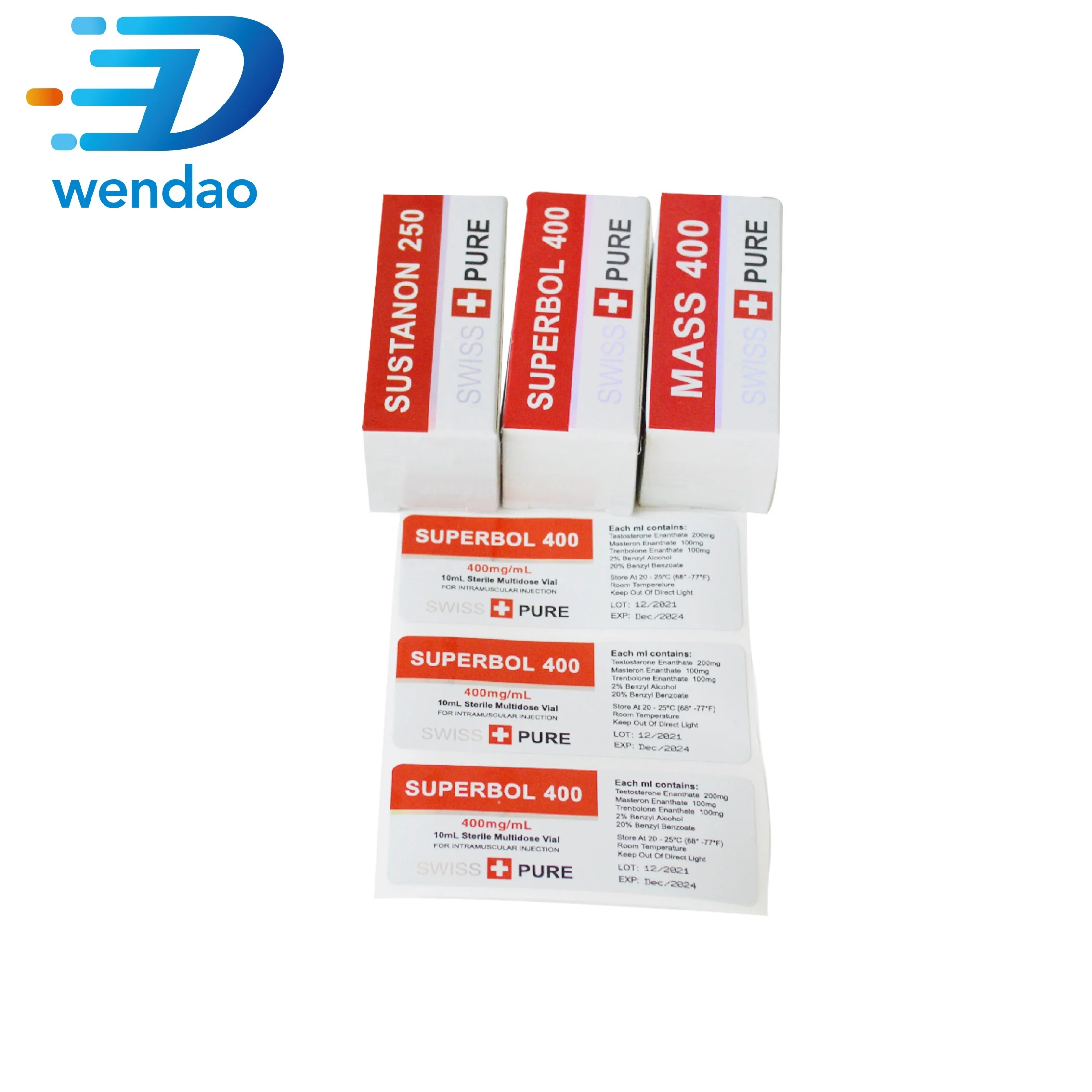 pharmacy matte printing free design logo packaging 10ml steroid vial boxes