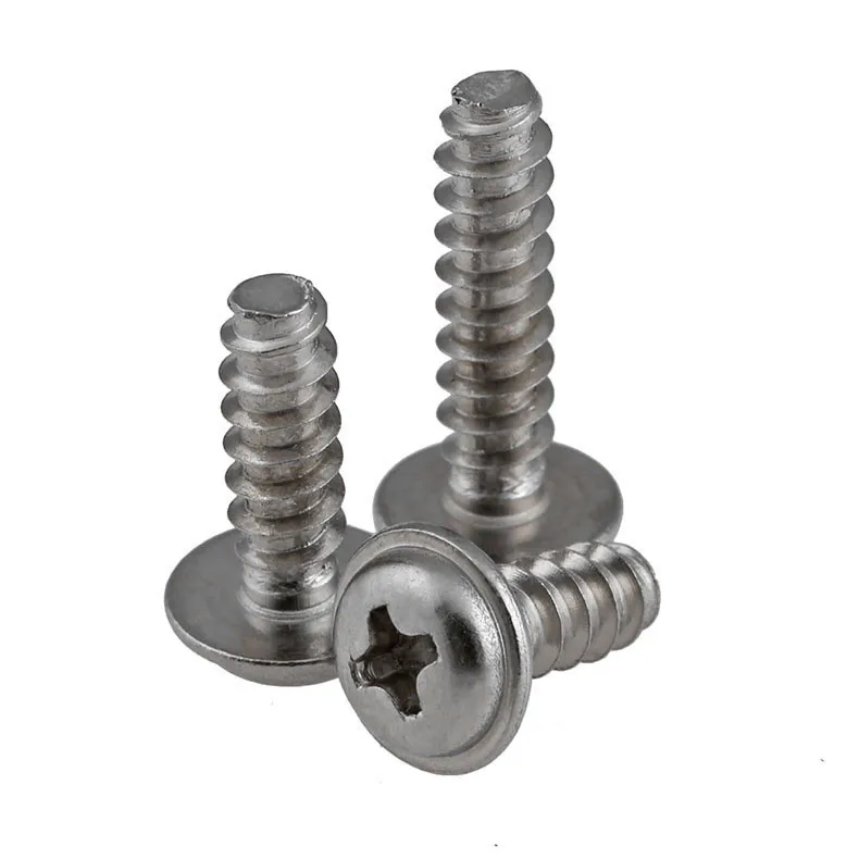 Fastener Metal Plain Phillips round Washer Head Flat Tail Screw for Trades-High Performance Product  Self Tapping Screw