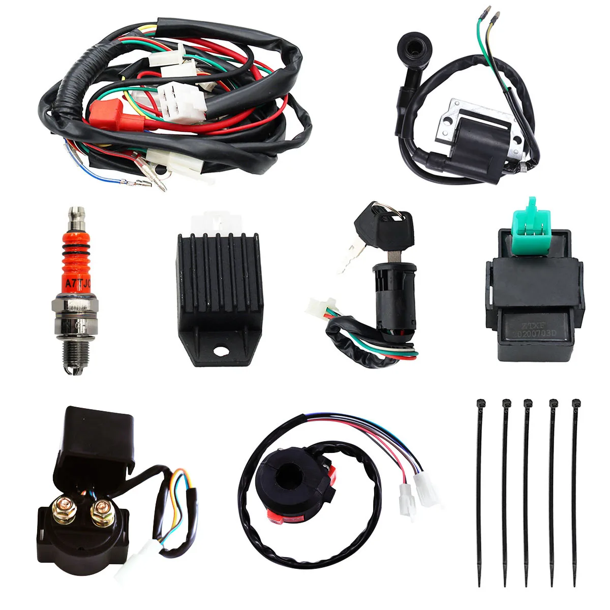 2023 Amazon Hotsale 50cc line half-wave rectifier three-jaw A7TJC spark plug relay function switch electric door lock Wholesale