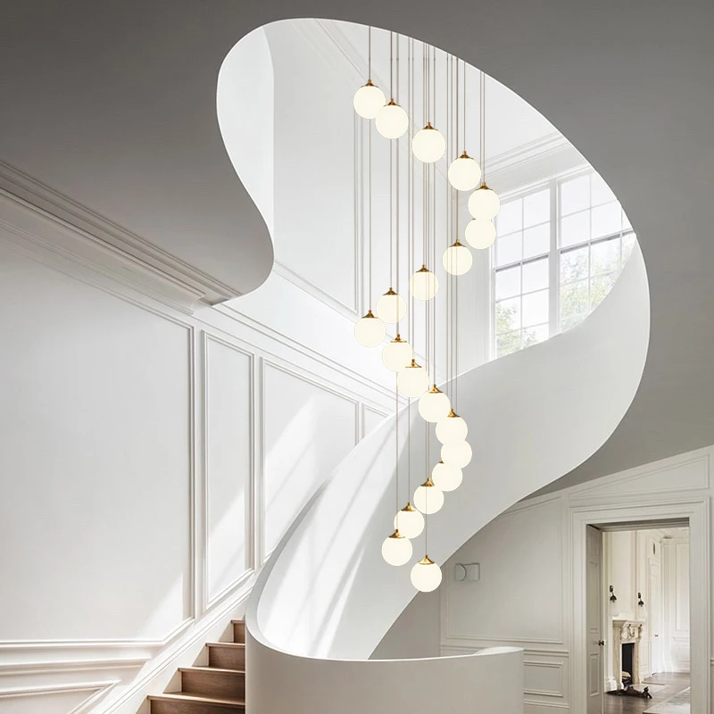 VVS factory direct sales Brass decoration luxury led long chandeliers for staircase modern