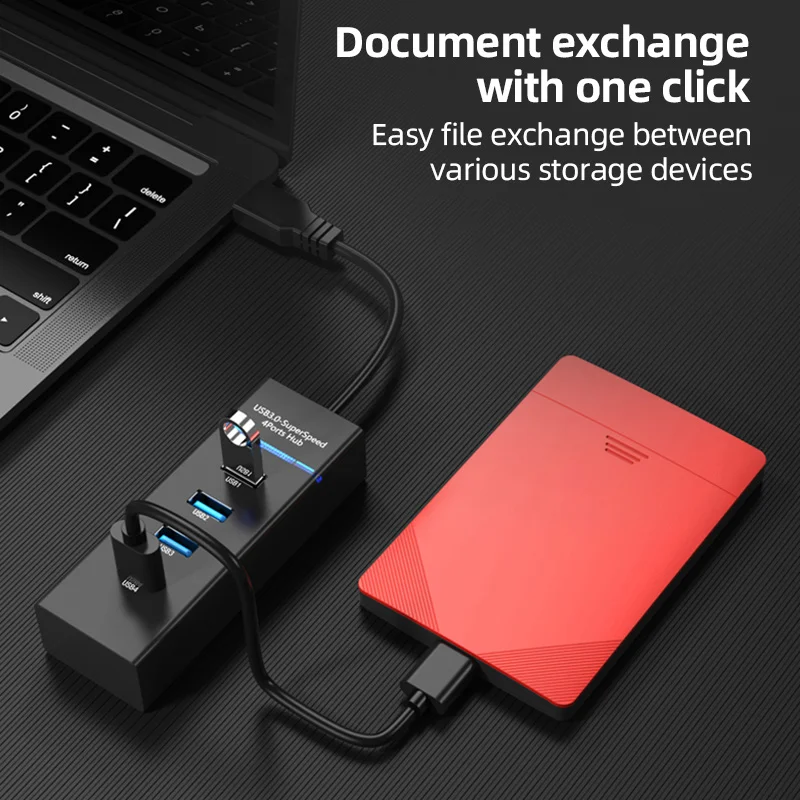 New 4 Ports Usb c hub Portable High Speed Usb Docking Station Usb 3.0 Hub
