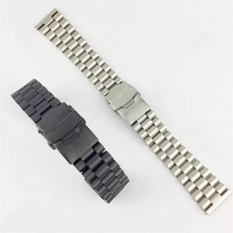 Customized 18mm 20mm 22mm 24mm 26mm luxury solid thick heavy  stainless steel man watch band metal watch strap wholesale