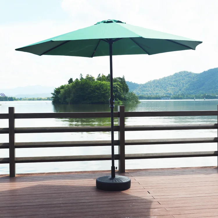 wholesale cheap double canopy restaurant umbrella parasol with stand base