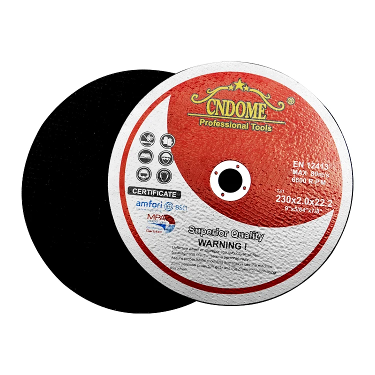 Хорошее качество, Китай, 9 дюймов, 230x2,0x22,2, ультратонкий полимерный режущий диск для нержавеющей стали inox