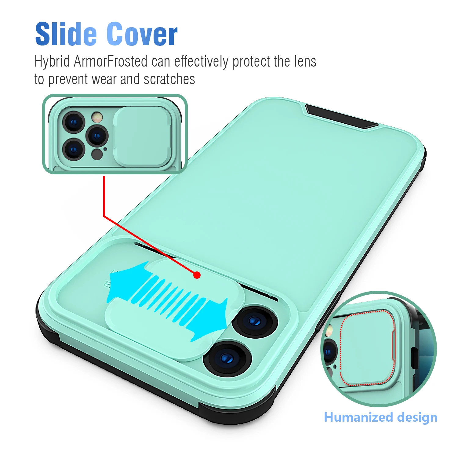 Xihop Luxury Aluminum Slide Window Camera Lens Metal Protection Cell Mobile Back Cover Phone Case for i Phone 13 Pro Max