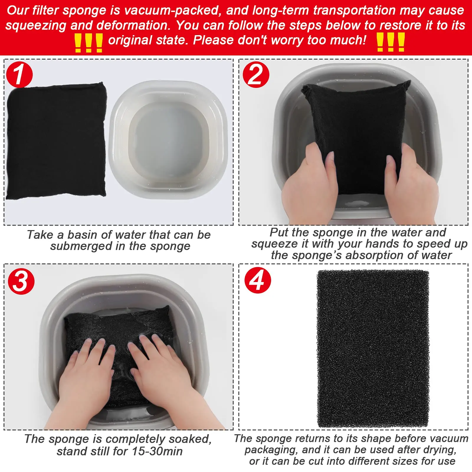 Aquarium Bio Sponge Sheet Filter Media Pad, Cut-to-Size Foam for Fish Tank Filter Foam Sponges