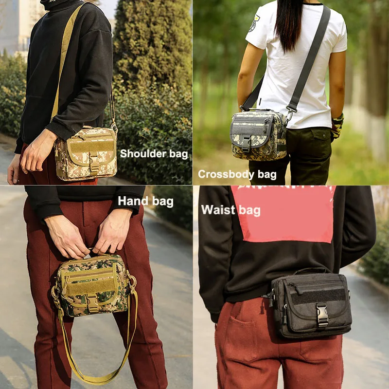 Waterproof Tactical small hand bag Sling Shoulder messenger bag Multi-use Molle High Capacity Waist Bag