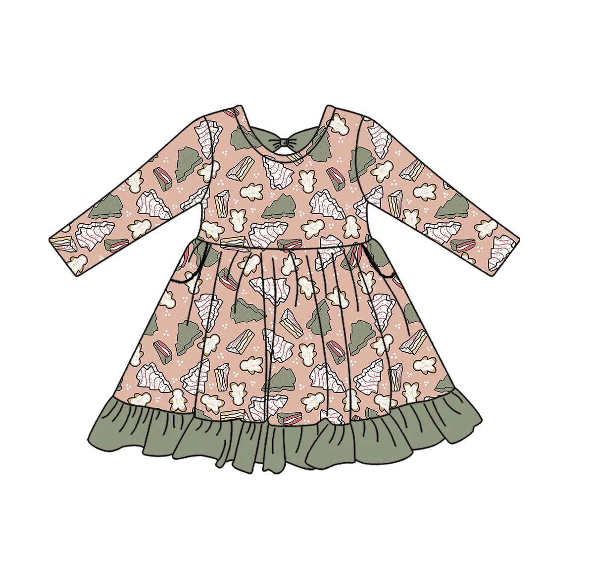 New Stylish Christmas Baby Dresses Long Sleeve Toddler Baby Girl Dress Soft Baby Bamboo Dresses