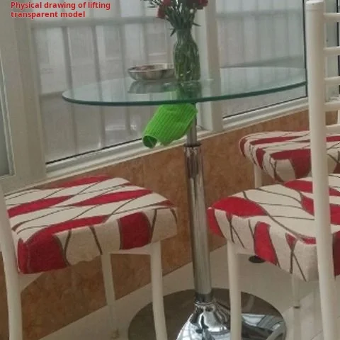 Стол круглый со стеклянным подъемником