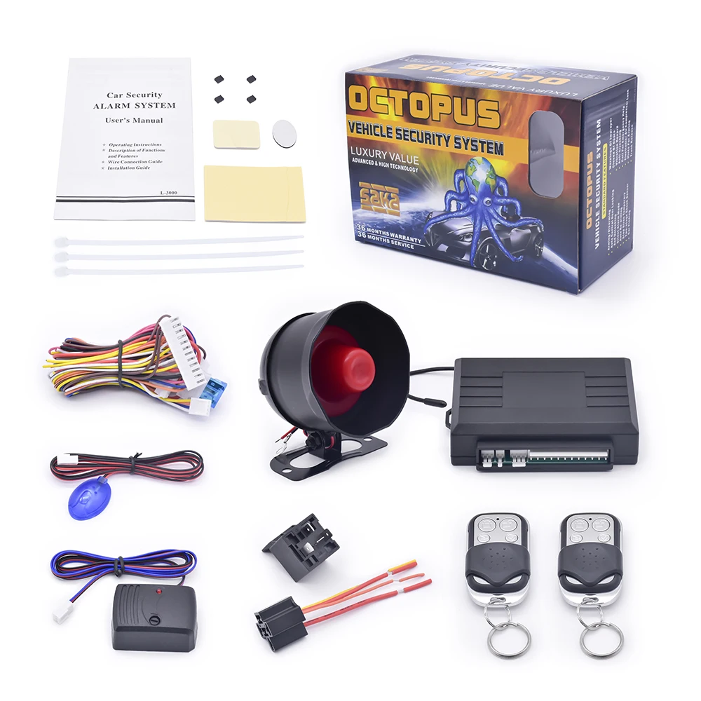 Famous in Africa One Way Car Alarm with Remote Engine Starter and One-button Push START/STOP Car Alarm System