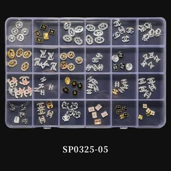 SP0325-5 Brand  Metal Alloy Logo Nail Art Rhinestone Charms 3D Nail Art Jewelry Decoration Accessories for Nails