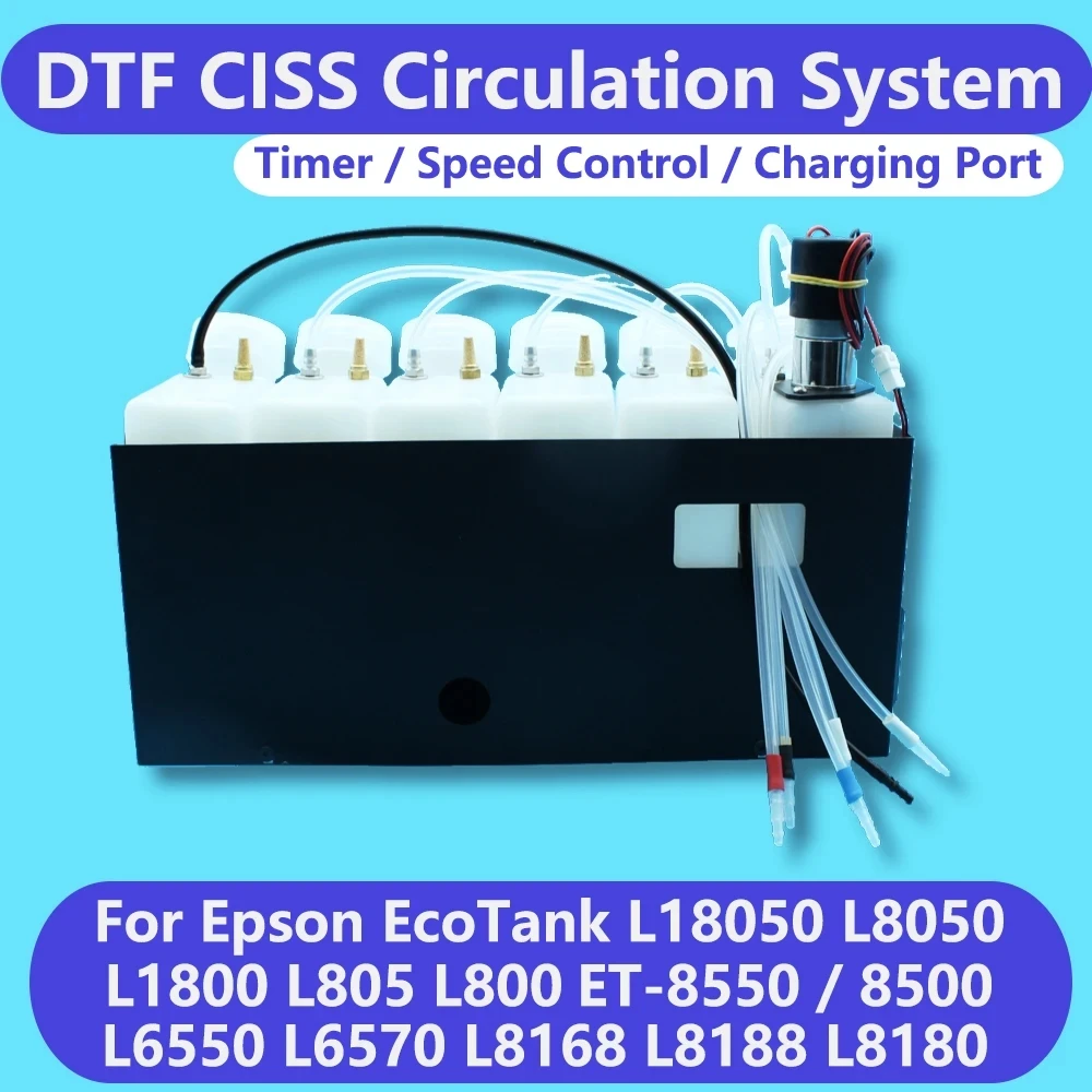 DTF Ink Circulation Kit CISS Tank Stirrer For Epson L18050 L8050 L1800 ET 8550 L800 L805 XP600 8500 DTG White Ink Mixer Timer