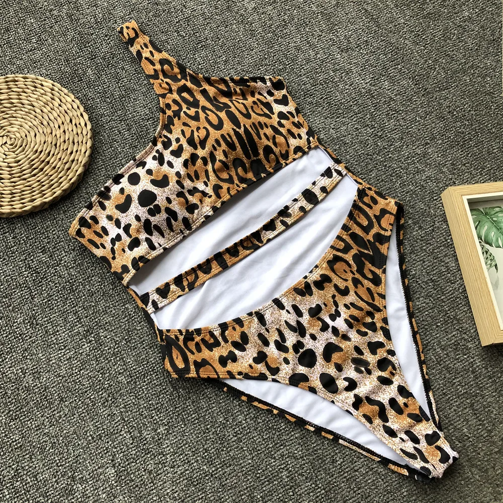 Custom 2021 crop tops tank top Leopard Private Label Sexy String Thong High Cut Plus Size Monokini One Piece Swimsuit