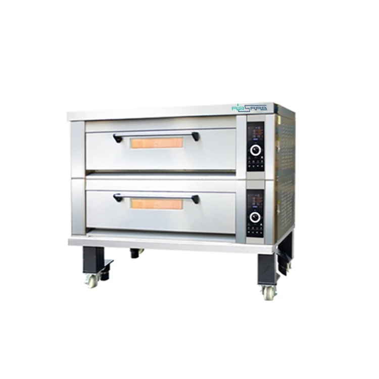 Good Price Commercial Food Baking Bakery Equipment Machine 2 Double Deck 3 Trays Pizza Cake Gas Deck Oven Cake