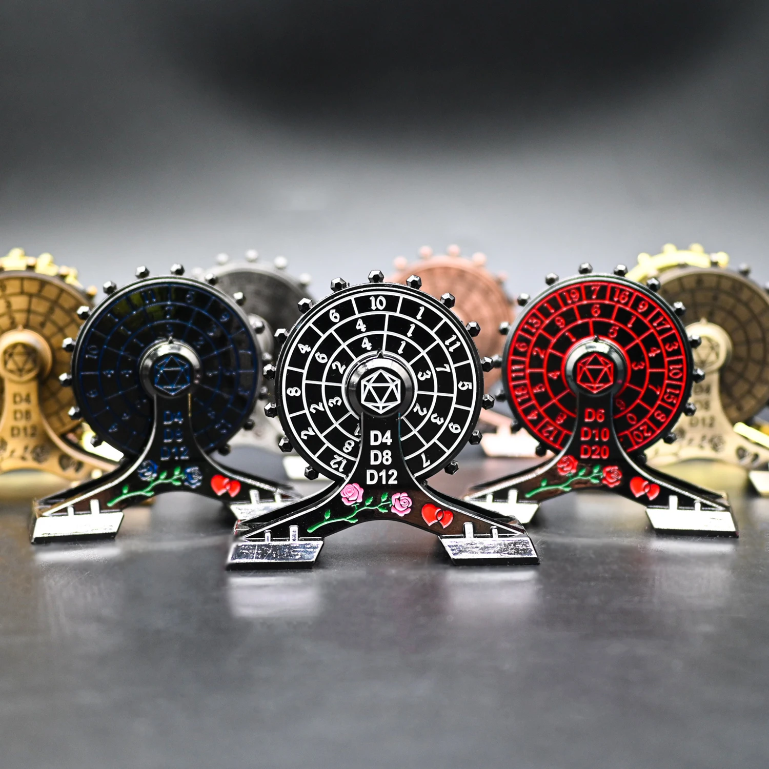 Dreamy Sky Swirling Ferris Wheel 7-in-1 Gyro Spinner Dice Dungeons and dragons Rotating Metal Roulette DND Dice for Board Game