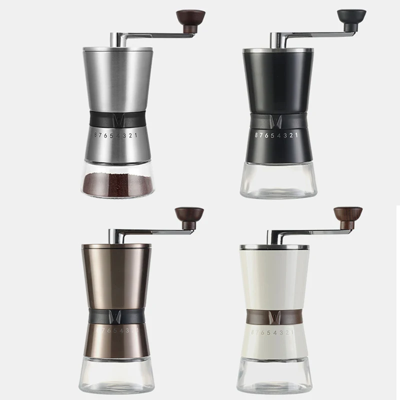 SIYUE black 5 gears Travel professional manual coffee grinder and portable washable hand grinder set stainless steel core 9038