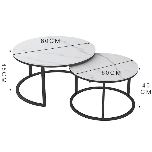 High quality luxury living room furniture stainless steel white minimalist coffee table marble top gold coffee table design