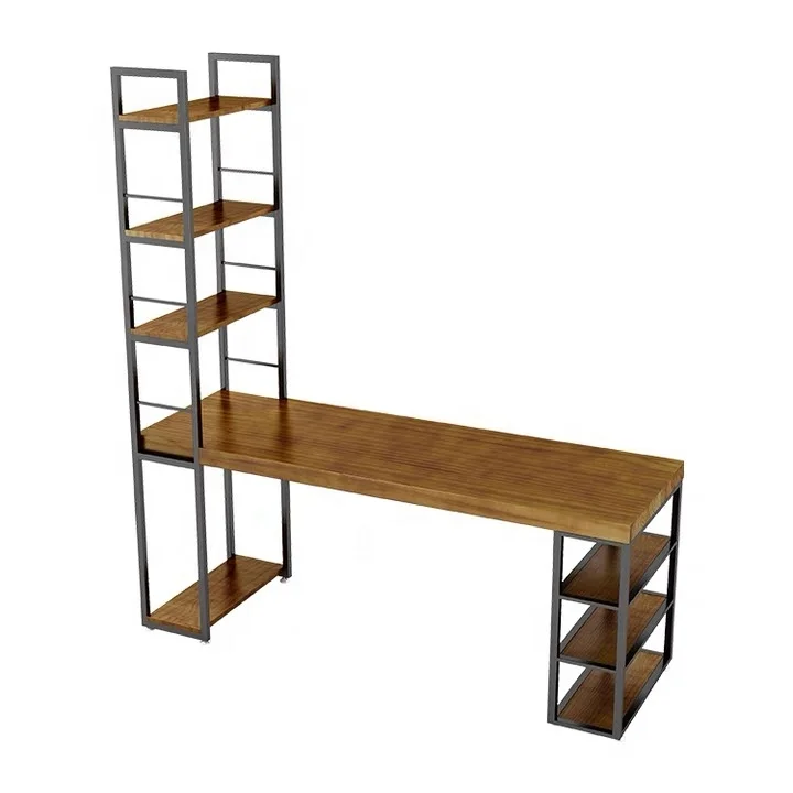 Home study table computer game desk metal computer desks computer table with shelf