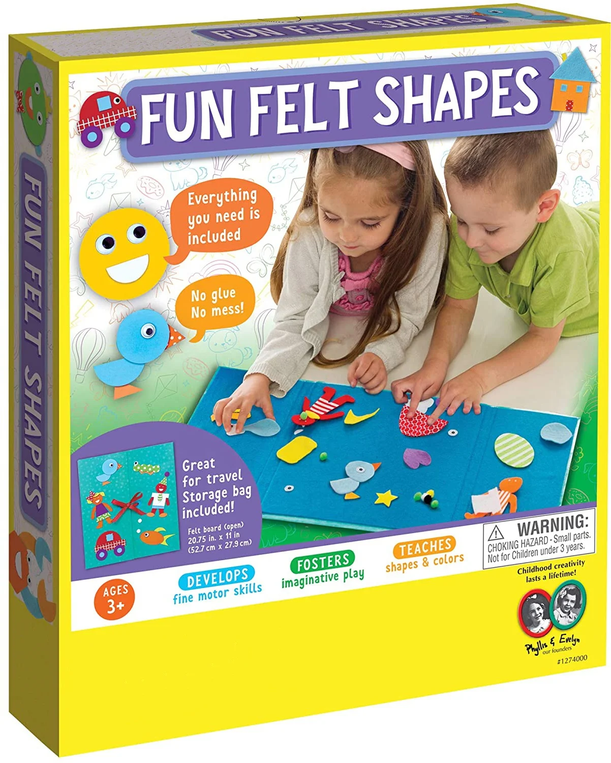 Creativity for Kids My First Fun Felt Shapes - Travel Friendly Felt Board for Toddlers  Crafts and Pretend Play - 100+ Pieces