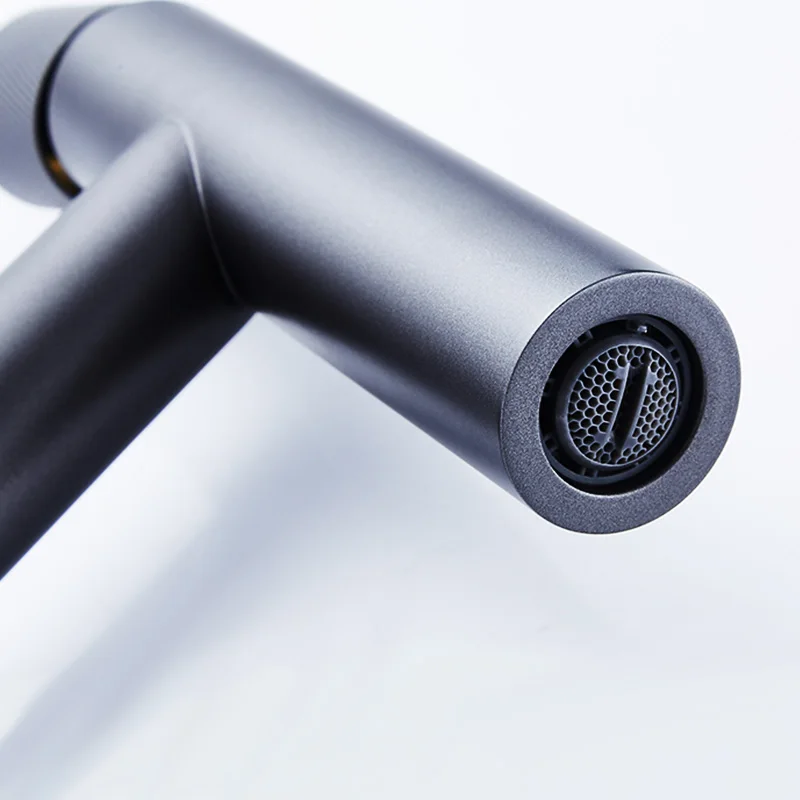 Matte Black Brass Basin Water Tap Basin Faucet Bathroom Tall Copper Cold +hot Water Mixer Single Handle Metered Faucets Chrome