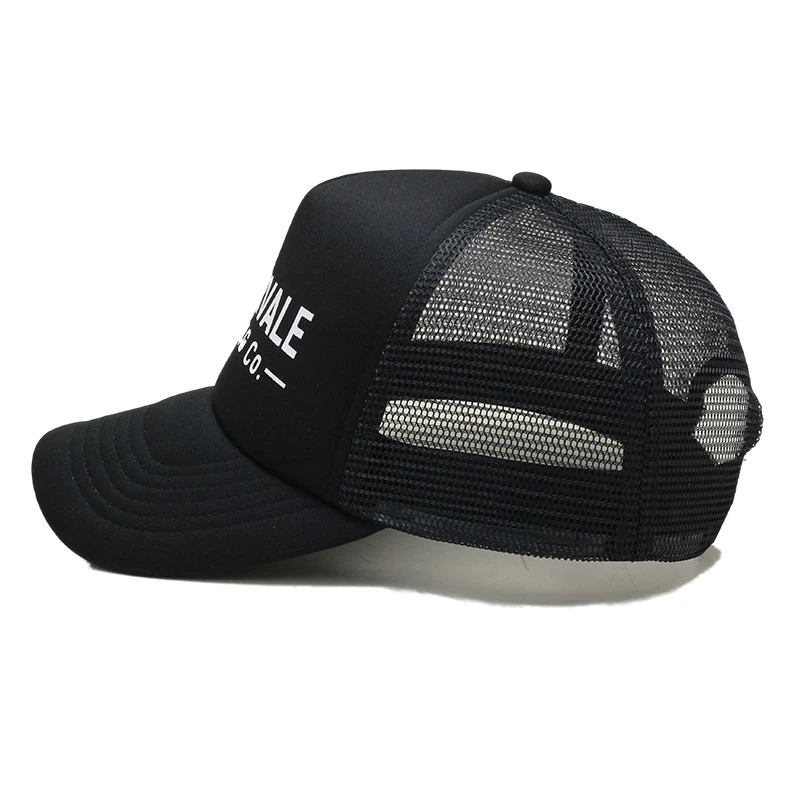 Custom Printing Two Town Polyester Foam Front 5 Panel High Crown Mesh Back Trucker Hat Cap