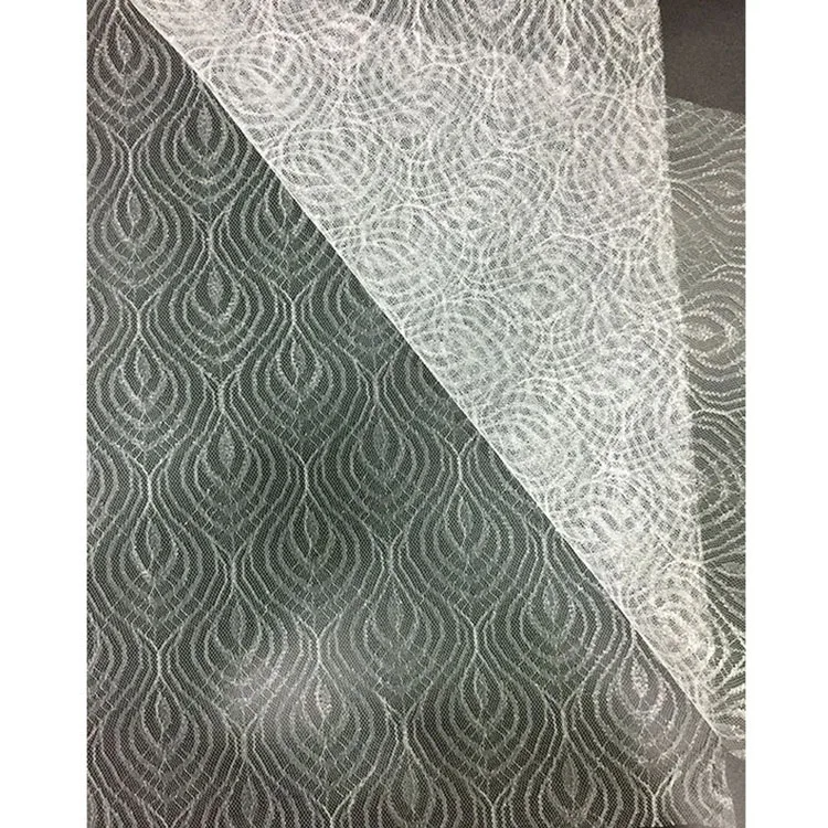 2020 popular rayon nylon shiny silk peacock feather design voile lace fabric