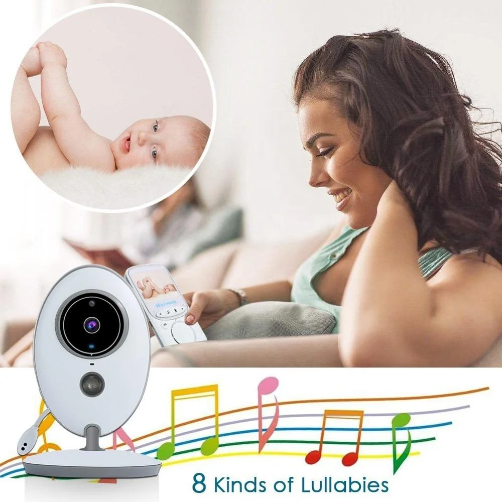 Babyphone Camera Video Baby Monitor vb605 with 2.4 inch LCD IR Night vision Temperature Monitor Intercom Lullabies