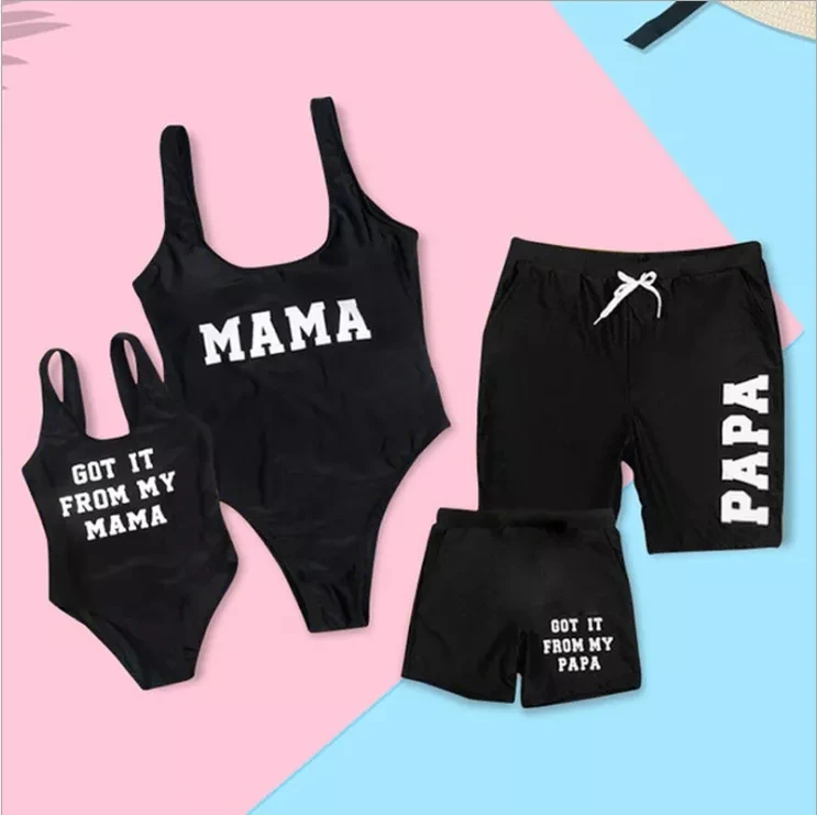 
Wholesale stock clear family swimwear one piece suit for whole family 