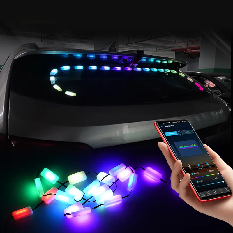 KEEN 2023 Car Rear Windshield Decorative Light LED Strip App Remote Control Flash Lamp Interior RGB Atmosphere Ambient Lights
