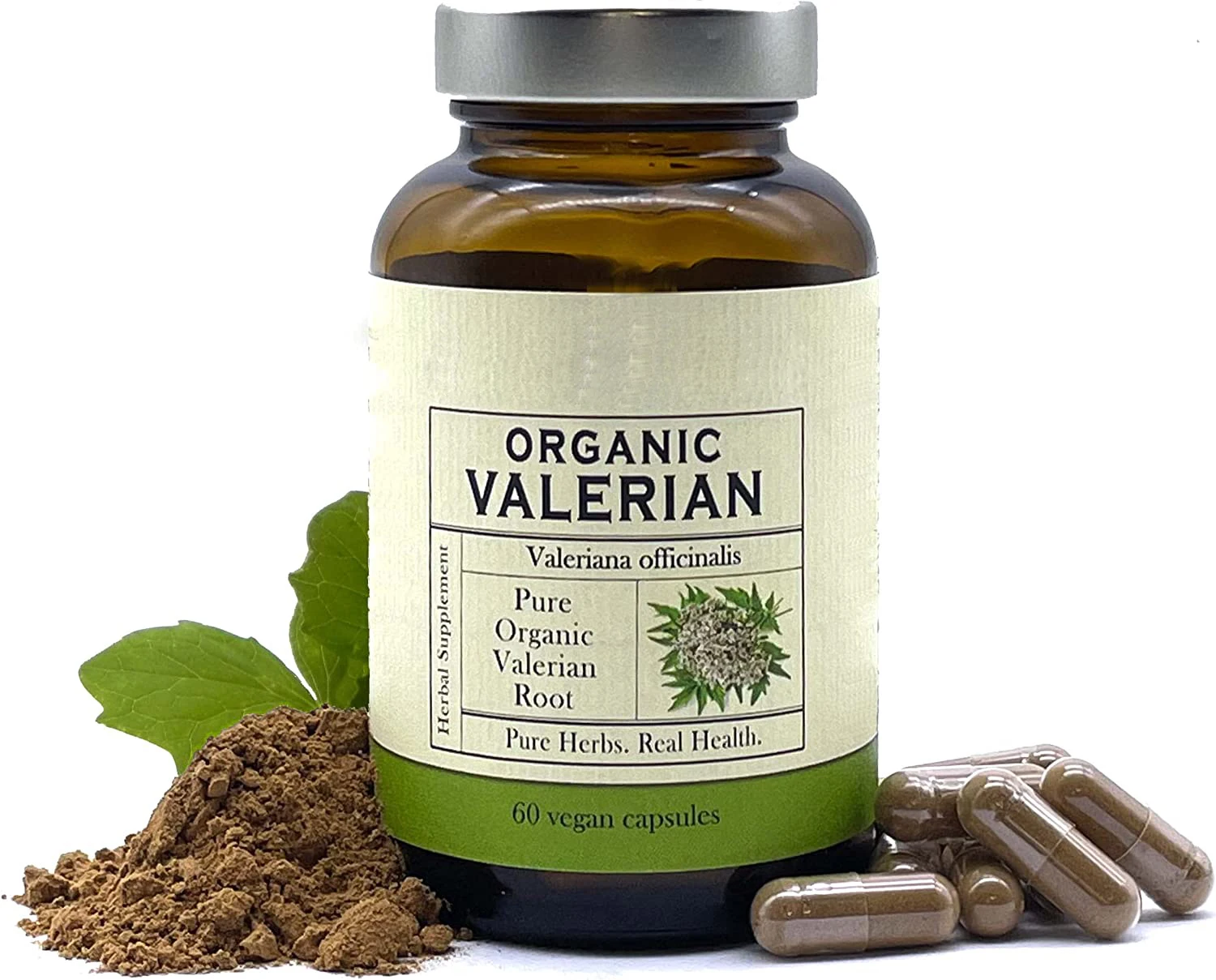 Herbs Valerian Root Capsules Natural Sleep Aid Anxiety Relief and Stress Support Vegan Capsules, Non-GMO