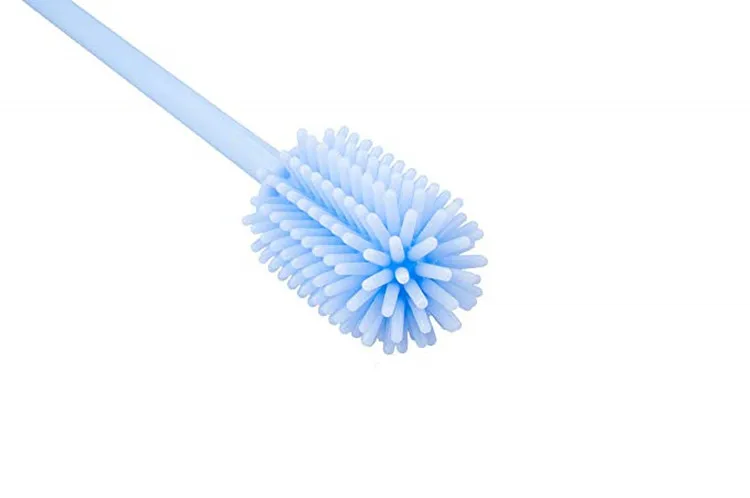 Multifunctional bpa free reusable food grade silicone bottle cleaning brush