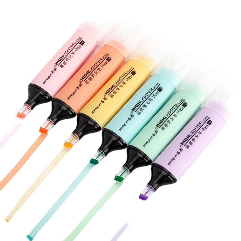 Attractive Price New Type Multi-colors Chisel Tip Pen Set Highlighter Marker